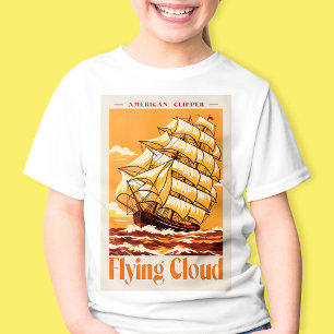 Camiseta Cartaz Vintage do Navio Americano Clipper Flying C