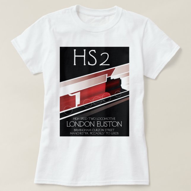 Camiseta Cartaz vintage do trem HS2, (Frente do Design)