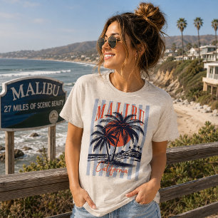 Camiseta Cartaz Vintage Malibu Califórnia