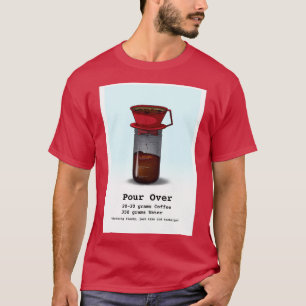 Camiseta Cartazes de café tortos sobre azul