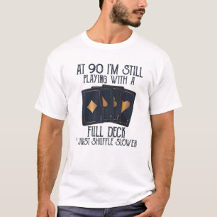 Camiseta Cartões De 90 Anos Jogador De Aniversário Engra