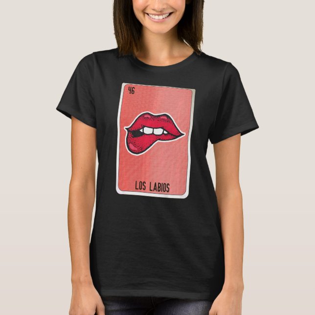 Camiseta Cartões de Bingo da Loteria de Slang do Los Labios (Frente)