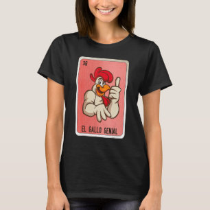 Camiseta Cartões de bingo de gíria mexicana genuíno El Gall
