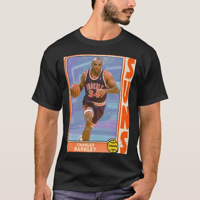 Camiseta Cartões de Comércio Charles Barkley do Estilo Retr (Frente)