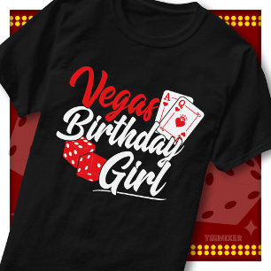 Camiseta Cartões de Dados de Aniversário de Vegas Tema de F