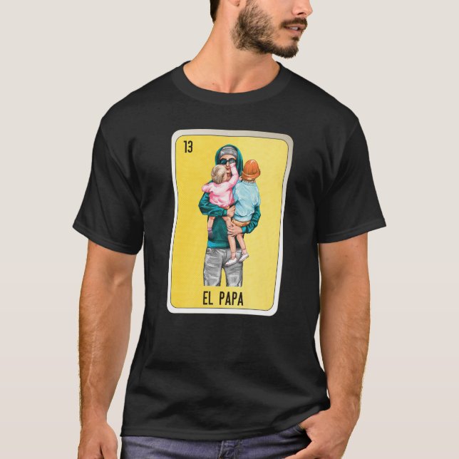 Camiseta Cartões de Loteria do México El Papa Mexicano (Frente)