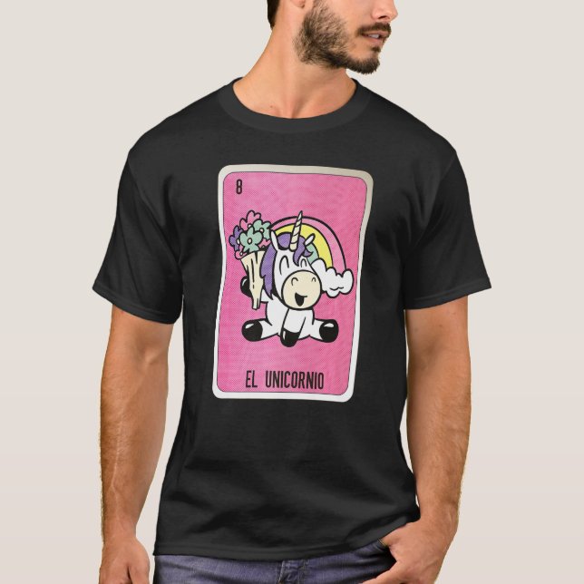 Camiseta Cartões de Loteria do México El Unicornio Mexicano (Frente)