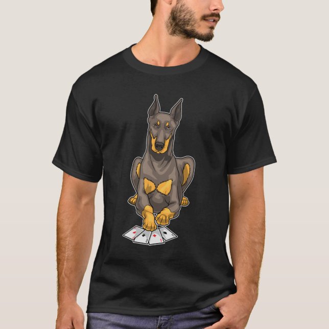 Camiseta Cartões de pôquer doberman (Frente)