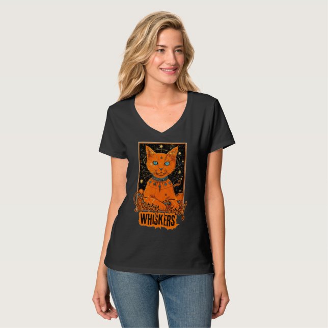 Camiseta Cartões de Tarte de Leitura de Gato Laranja | Arte (Frente Completa)