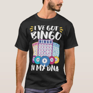 Camiseta Cartões do jogo Vovó Bingo Player Bingo Cartões