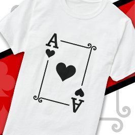 Camiseta Cartões Para Tocar Cartões Cartão Ace Hearts Card 