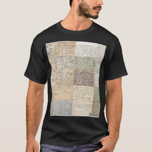 Camiseta Cartões Postais Antigos Fundo Vintage Francês