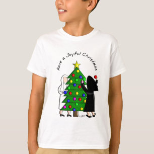 Camiseta Cartões & presentes católicos de Natal da arte da