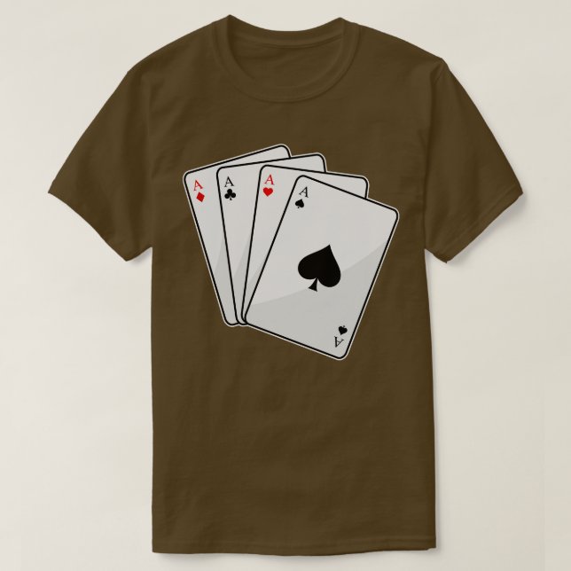 Camiseta Cartões quadruplets Aces no pôquer (Frente do Design)