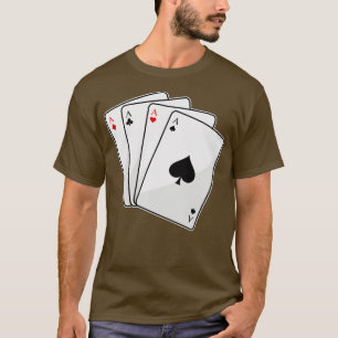 Camiseta Cartões quadruplets Aces no pôquer