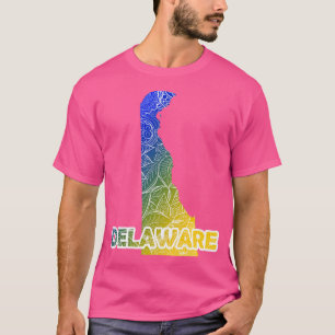 Camiseta Cartografia colorida da mandala de Delaware com te