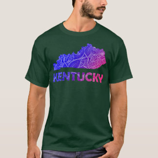 Camiseta Cartografia colorida da mandala de Kentucky com te