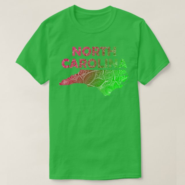 Camiseta Cartografia colorida da mandala norte com texto (Frente do Design)