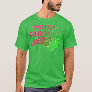 Camiseta Cartografia colorida da mandala norte com texto