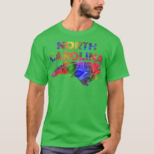 Camiseta Cartografia colorida da mandala norte com texto