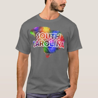 Camiseta Cartografia colorida da mandala sul com texto