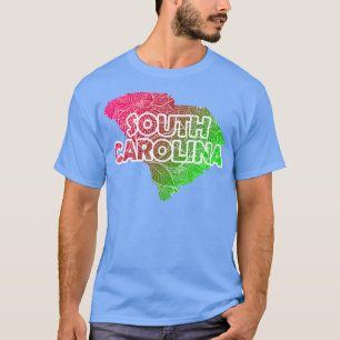 Camiseta Cartografia colorida da mandala sul com texto