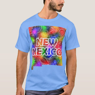 Camiseta Cartografia colorida de mandala do Novo México com