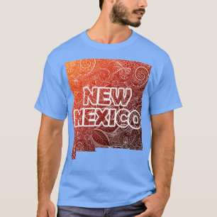 Camiseta Cartografia colorida de mandala do Novo México com