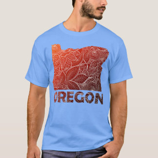 Camiseta Cartografia colorida de mandala em Oregon com text