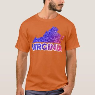 Camiseta Cartografia colorida de mandala em Virgínia com te