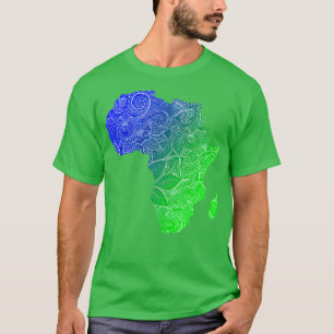 Camiseta Cartografia colorida de mandala na África com text
