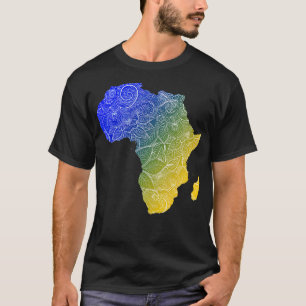 Camiseta Cartografia colorida de mandala na África com text