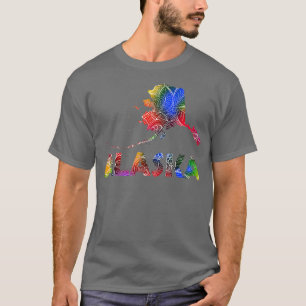Camiseta Cartografia colorida de mandala no Alasca com text