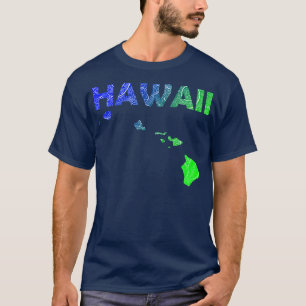 Camiseta Cartografia colorida de mandala no Havaí com texto