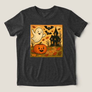 Camiseta Cartografia de abóbora-fantasma do Dia das Bruxas