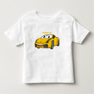 Camiseta Cartografia de carro esportivo amarelo e bonito