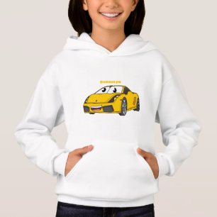 Camiseta Cartografia de carro esportivo amarelo e bonito
