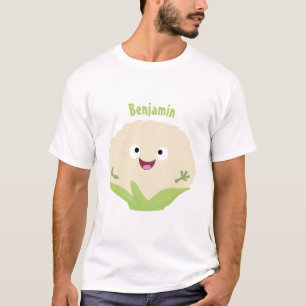 Camiseta Cartografia de couve-flor-branca e feliz