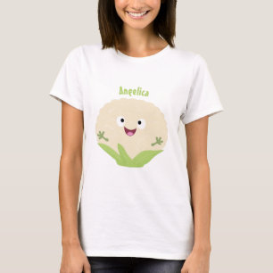 Camiseta Cartografia de couve-flor-branca e feliz