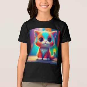 Camiseta Cartografia de Gatinho Coriado do Arco-Íris