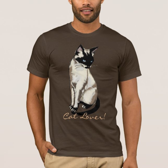 Camiseta Cartografia de Gato Siamês do Cat Lover (Frente)