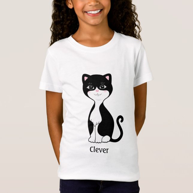 Camiseta Cartografia de Gato Tuxedo Bonito (Frente)