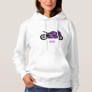 Camiseta Cartografia de motocicletas de esporte roxo
