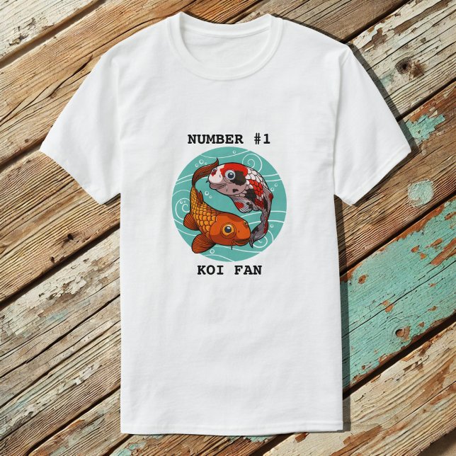 Camiseta Cartografia de Nadação Koi Fan 2 Koi Carp (Criador carregado)