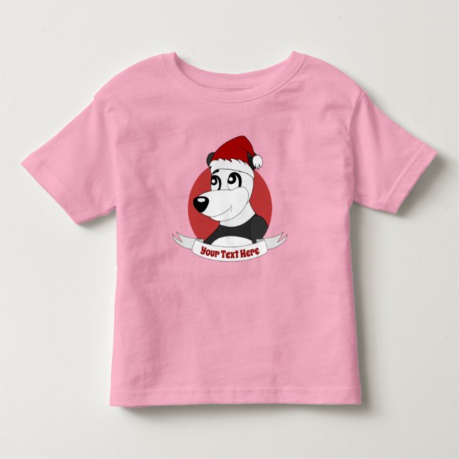 Camiseta Cartografia de Natal com ursinho panda bonitinho (Frente)