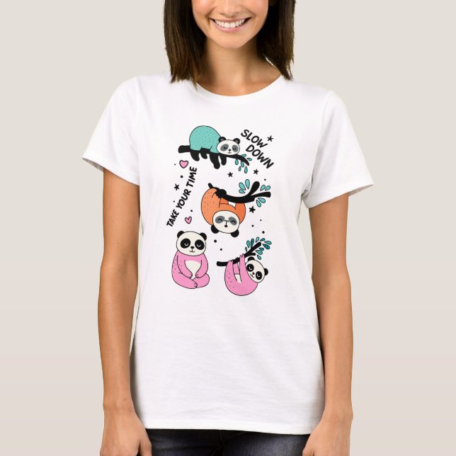 Camiseta Cartografia de Panda Lenta e Bonita - Devagar (Frente)