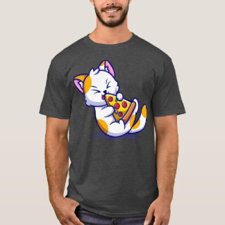 Camiseta Cartografia de pizza de comida de gato