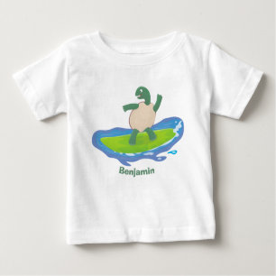 Camiseta Cartografia de surf de tartaruga engraçada