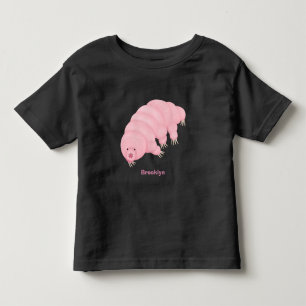 Camiseta Cartografia de ursos-d'água, cor-de-rosa-branca,
