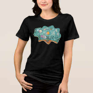 Camiseta Cartografia de vida do oceano subaquático